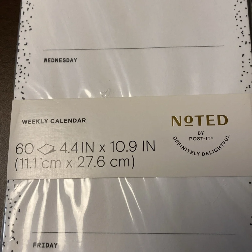 NWT Noted by Post It Weekly Calendar Pad